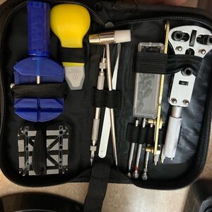 Watch Repair Tool Kit with Blue and Yellow Components